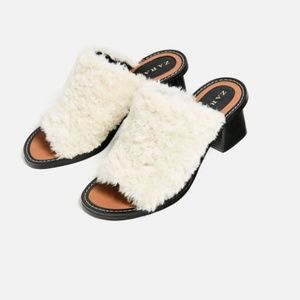 Zara Faux Fur Block Heels